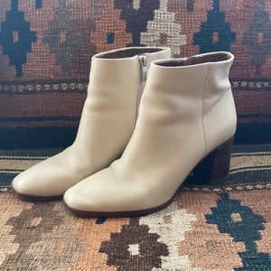 Cream Leather Franco Sarto Booties